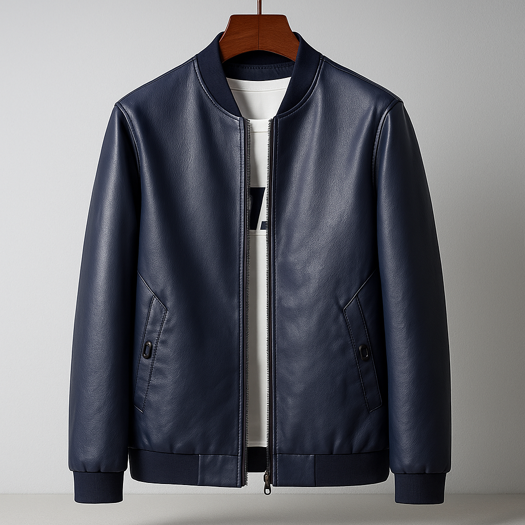 Alderon Leather Bomber Jacket