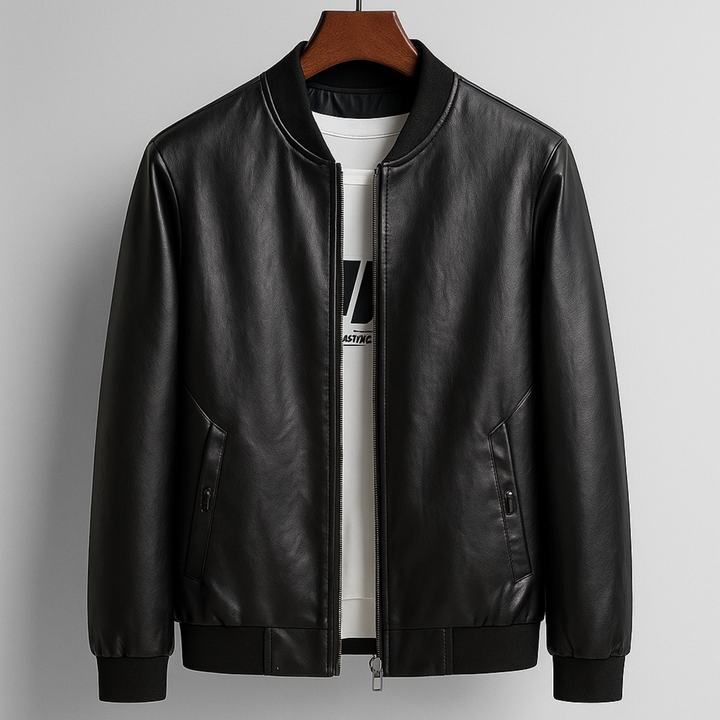 Alderon Leather Bomber Jacket