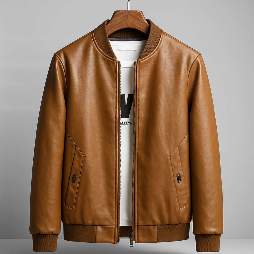 Alderon Leather Bomber Jacket