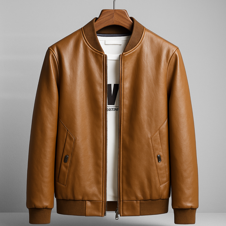 Alderon Leather Bomber Jacket