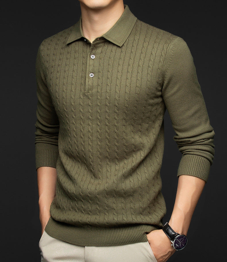 Brookside Cable-Knit Polo