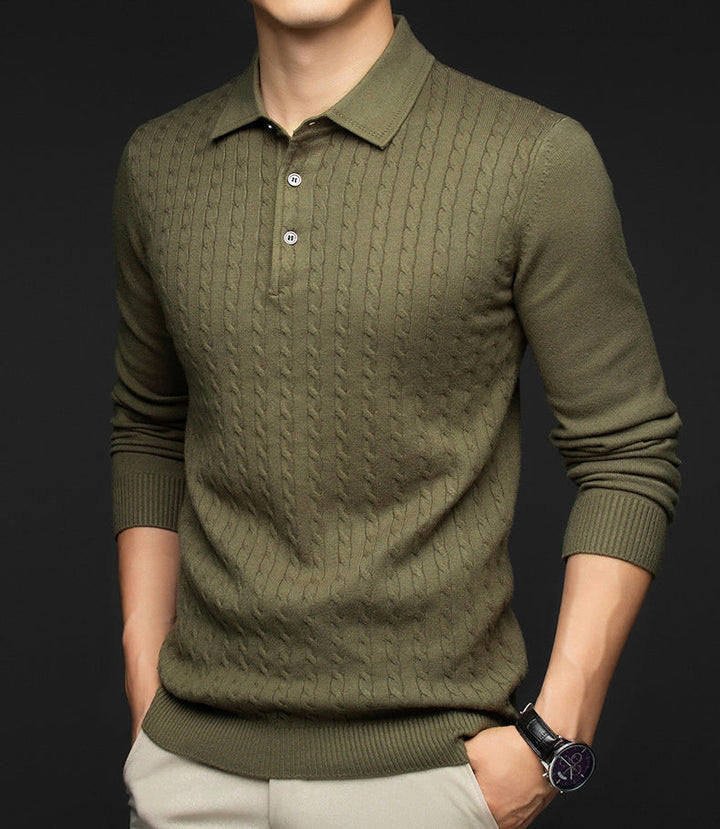 Brookside Cable-Knit Polo