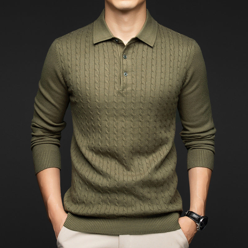 Brookside Cable-Knit Polo