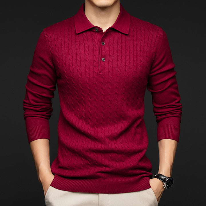 Brookside Cable-Knit Polo