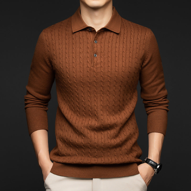 Brookside Cable-Knit Polo