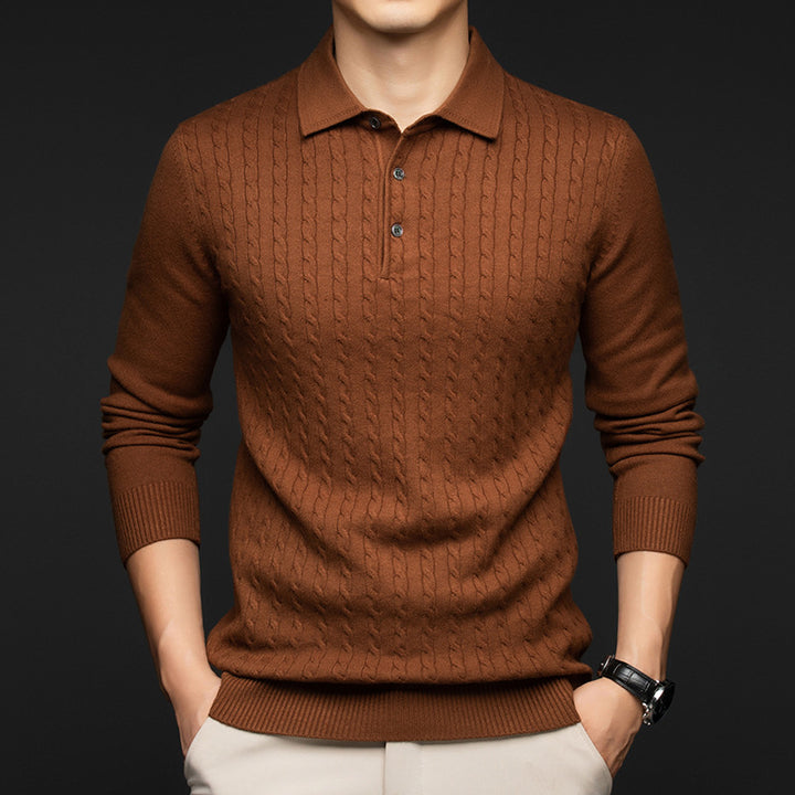Brookside Cable-Knit Polo