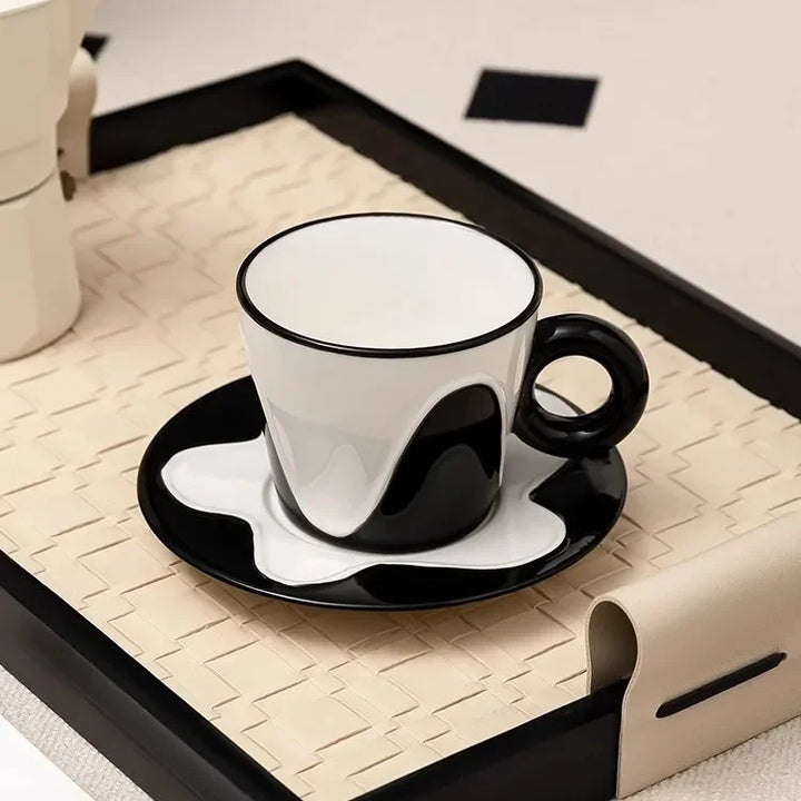 Curve & Drip Noir Ceramic Mug