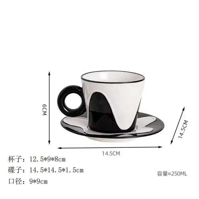 Curve & Drip Noir Ceramic Mug