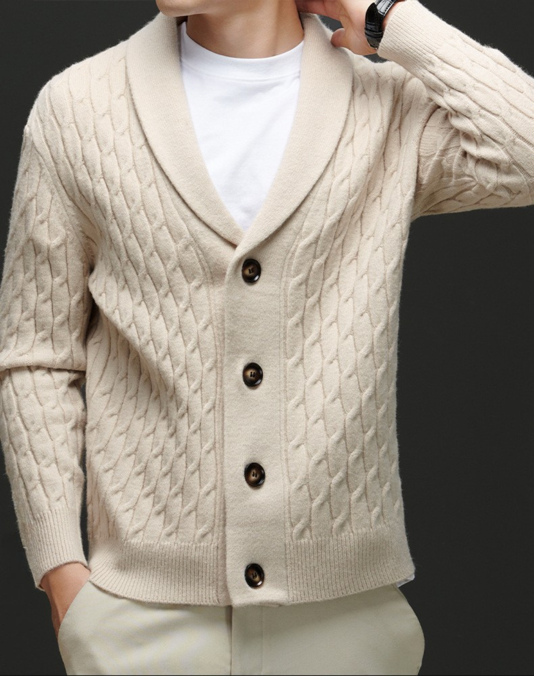 Carvano Cable Knit Cardigan