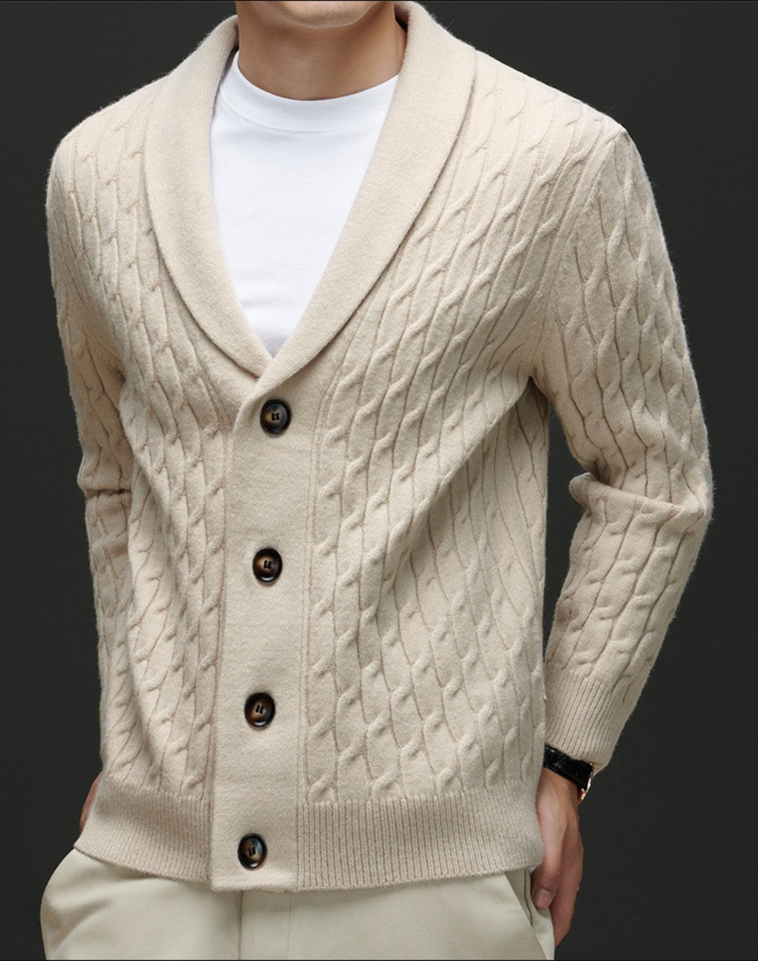 Carvano Cable Knit Cardigan