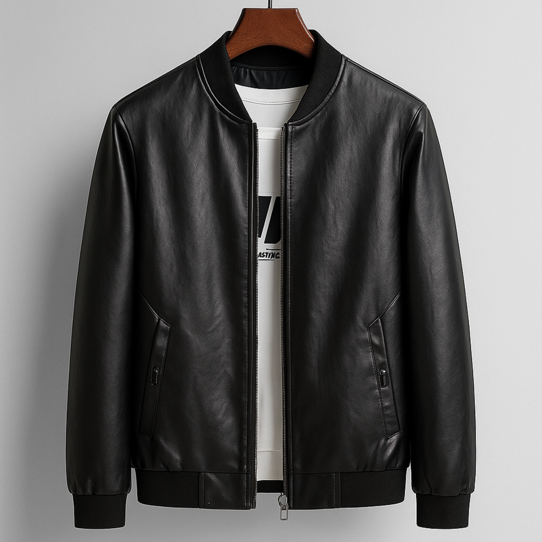Alderon Leather Bomber Jacket